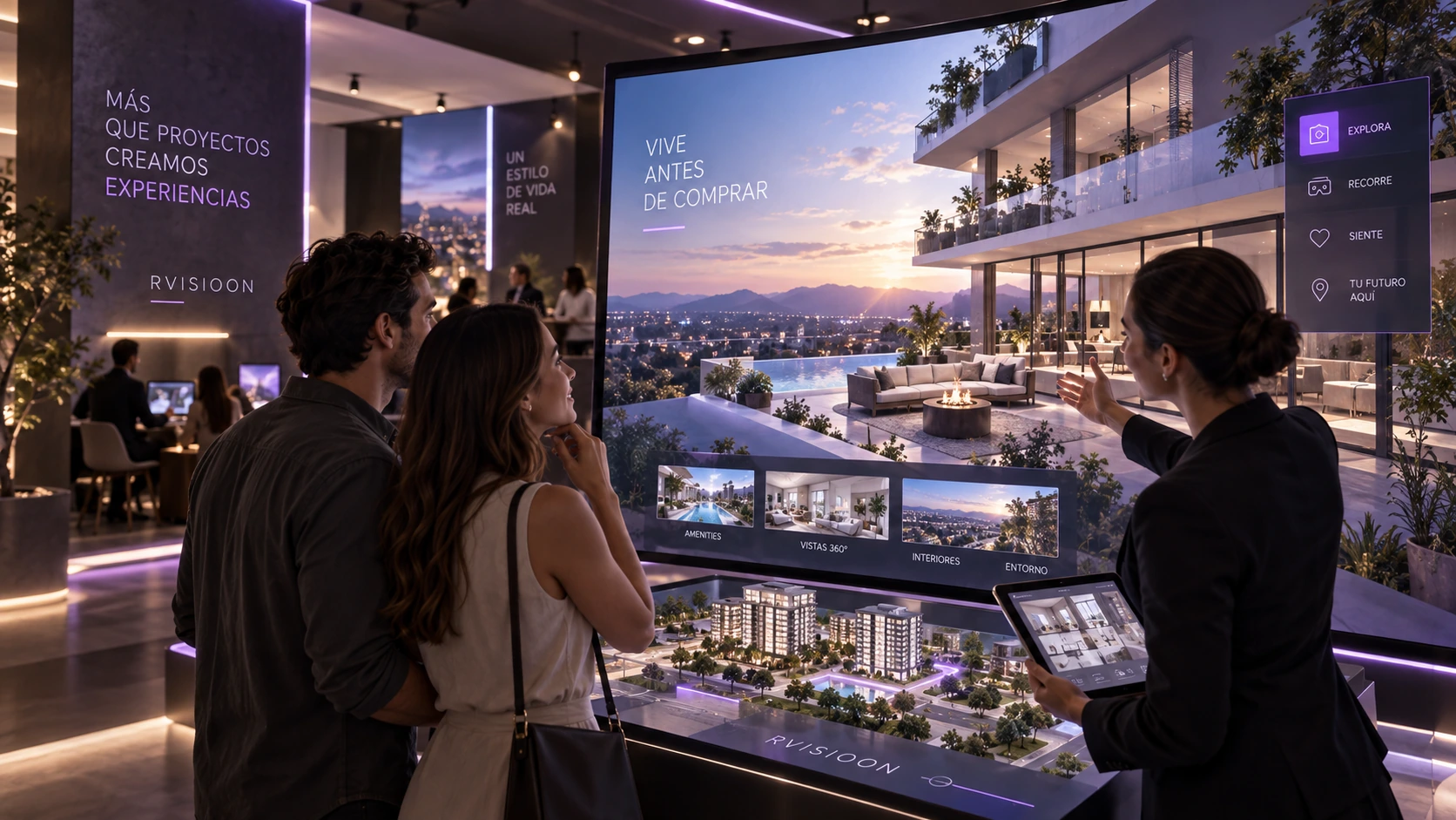 Presentación de un proyecto inmobiliario con herramientas Rvisioon